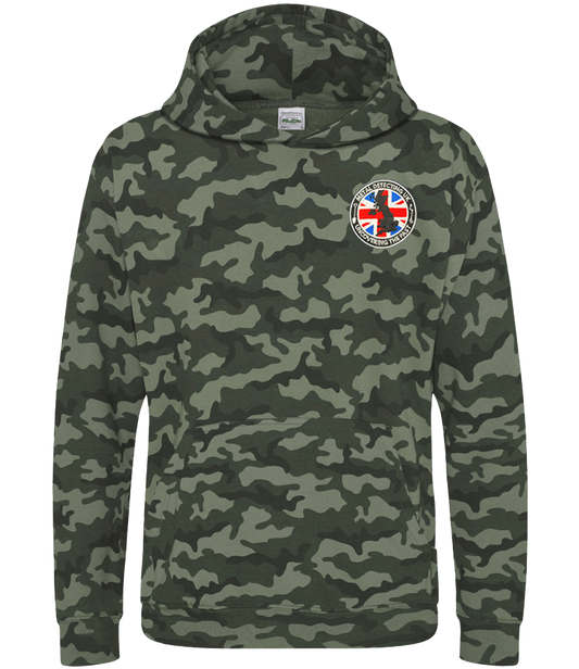 MDUK Embroidered Kids Camo Hoodie (30° Wash)
